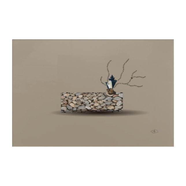 Stones pebbles shingle coastal Ikebana poem art (Front)