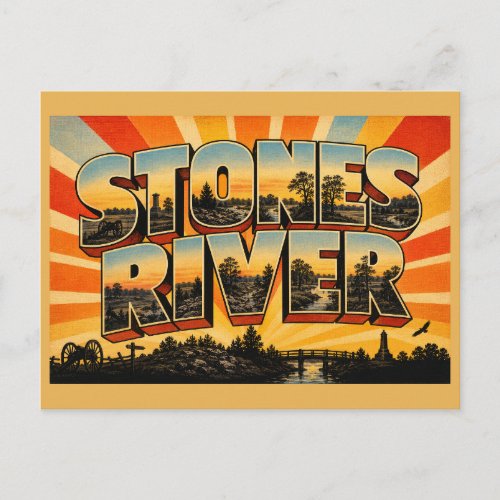 Stones River TN Battlefield Cedar Glades Art Postcard