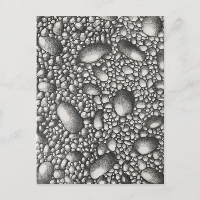 Stones Rocks Pencil Drawing Original Art  Postcard (Front)