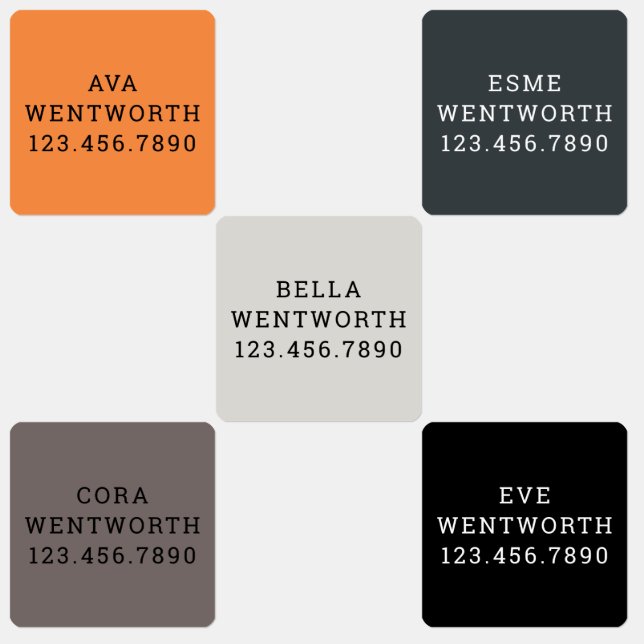 Stones Small Square Waterproof Adhesive Kids' Labels (Group)