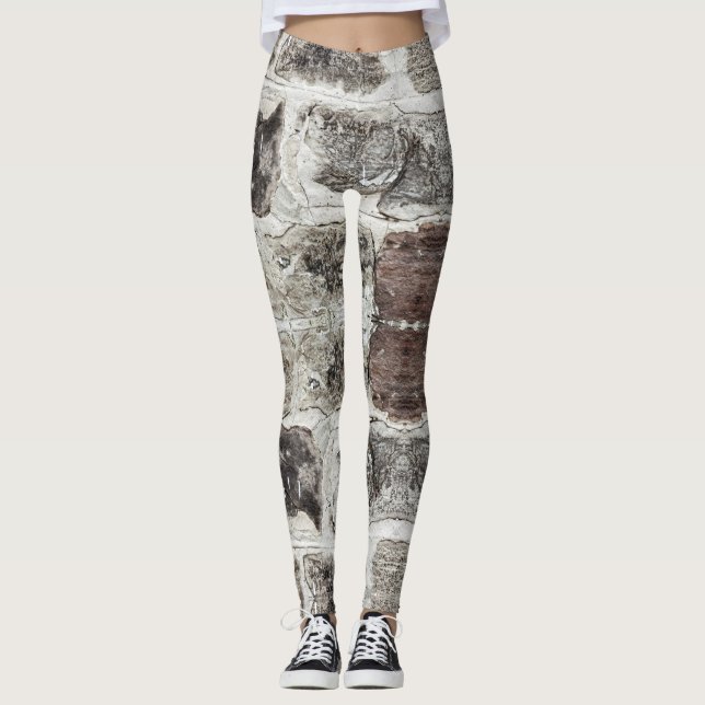 Stones Wall - Power Yoga Leggings (Front)
