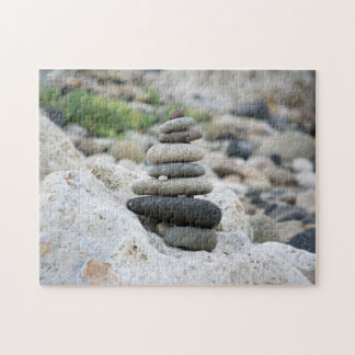 Stones zen in the beach of Almeria Jigsaw Puzzle