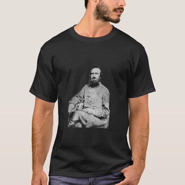 Stonewall Jackson and quote - black T-Shirt (Front)