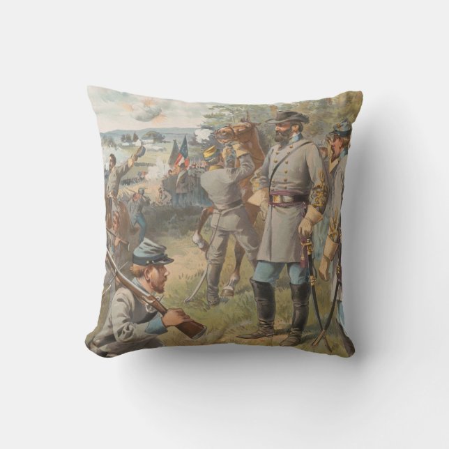 Stonewall Jackson at Manassas/Bull Run Throw Pillow (Front)