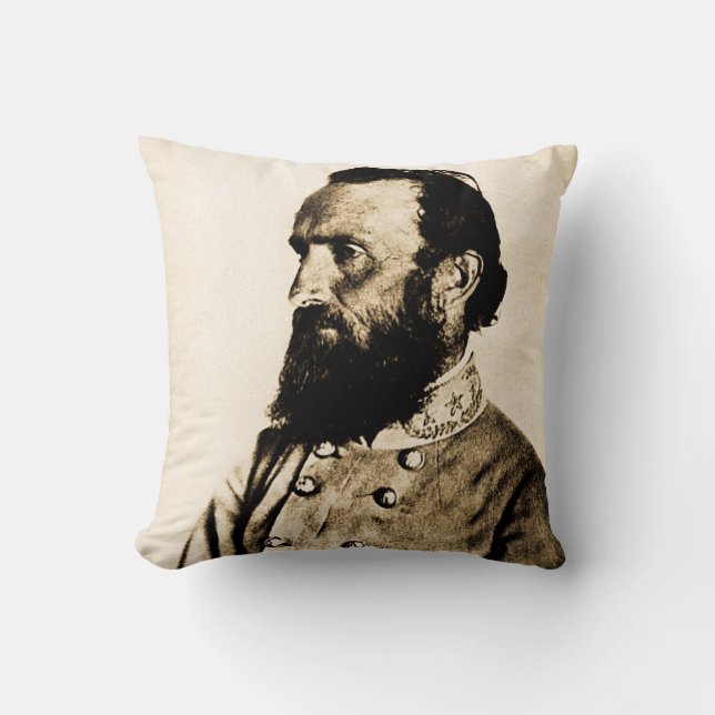 Stonewall Jackson Civil War Hero Legend Throw Pillow (Front)