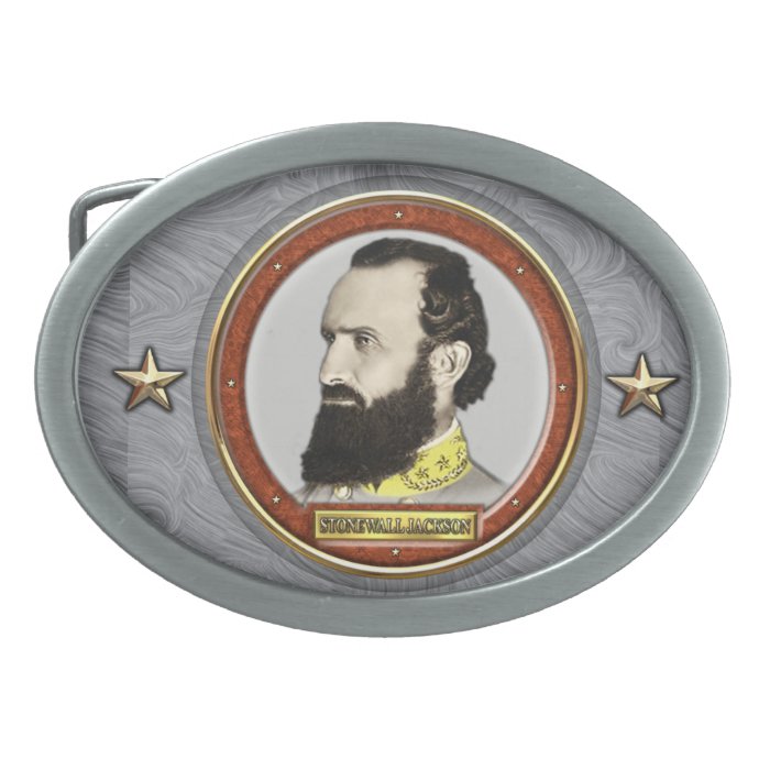 Stonewall Jackson Civil War Oval Belt Buckles