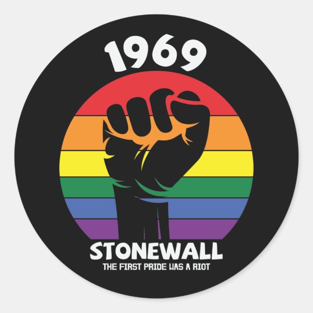 Stonewall Riot Remembrance Gay Pride  Classic Round Sticker (Front)