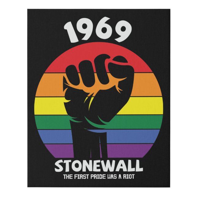 Stonewall Riot Remembrance Gay Pride  Faux Canvas Print (Front)
