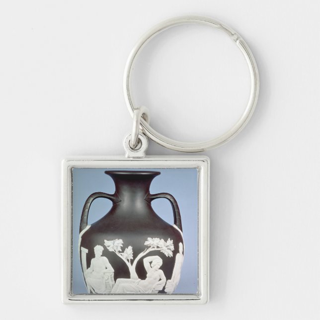 Stoneware, copy of the Portland Vase Keychain (Front)