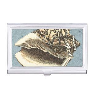 Stonewashed Conch Shell Business Card Holder