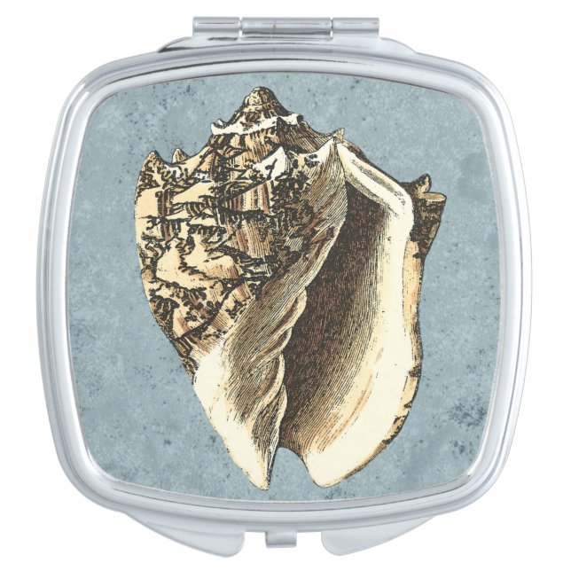 Stonewashed Conch Shell Compact Mirror (Front)