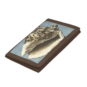 Stonewashed Conch Shell Trifold Wallet