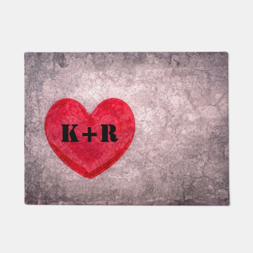 Stonewashed Heart Customized Doormat