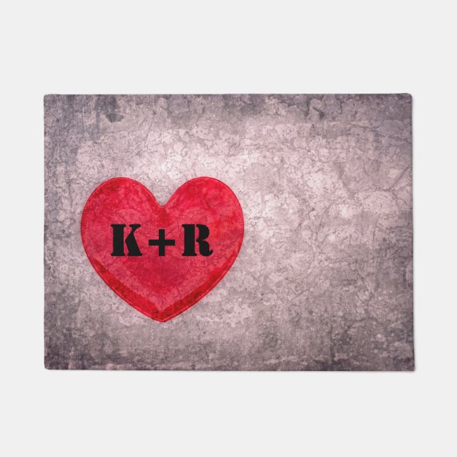 Stonewashed Heart Customized Doormat (Front)