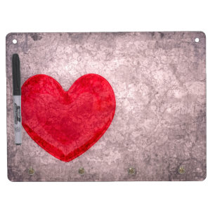 Stonewashed Heart Dry Erase Board With Keychain Holder