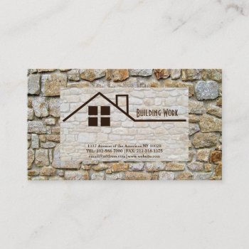 Stonework Masonry & Bricklaying Business Card by CustomizePersonalize at Zazzle