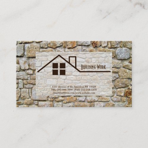 Stonework Masonry  Bricklaying Business Card