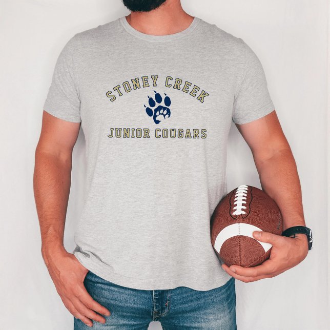 Stoney Creek Junior Cougars Paw Gray Dad Tri-Blend Shirt (Creator Uploaded)