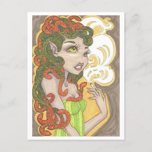 Stoney Lady Art Nouveau Medusa Print Postcard