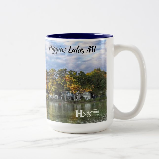 Stoney Point, Higgins Lake Two-Tone Coffee Mug (Right)