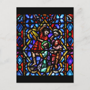 Stoning of Saint Stephens Stained Glass Art Postcard