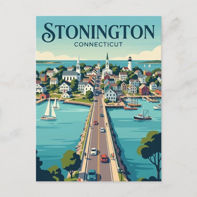 Stonington Borough Connecticut Postcard (Front)