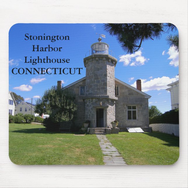 Stonington Harbor Lighthouse, Connecticut Mousepad (Front)