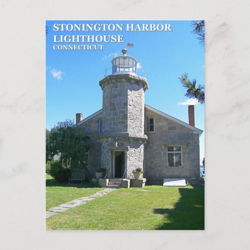 Stonington Harbor Lighthouse Connecticut Postcard