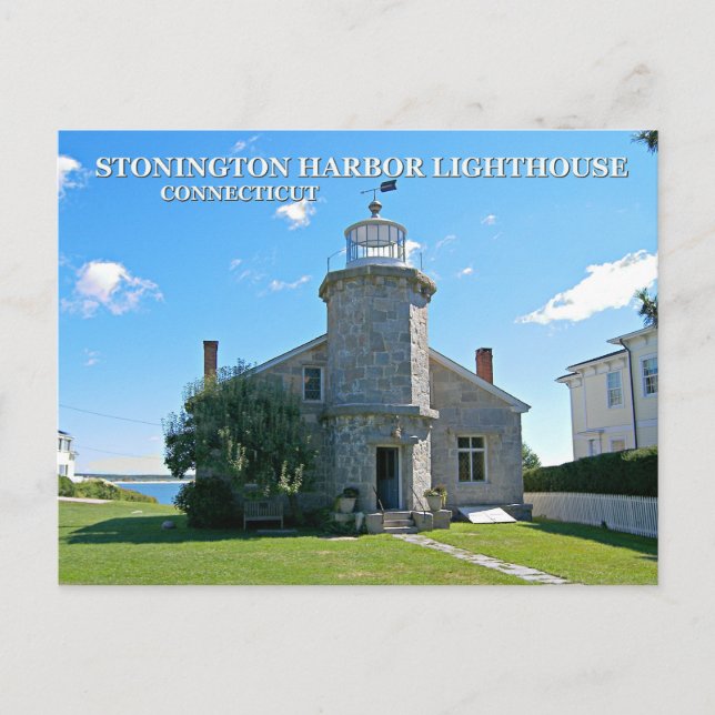 Stonington Harbor Lighthouse, Connecticut Postcard (Front)
