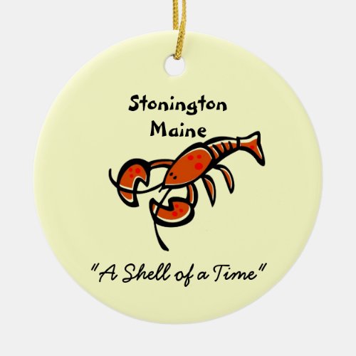 Stonington Maine Lobster Ceramic Ornament