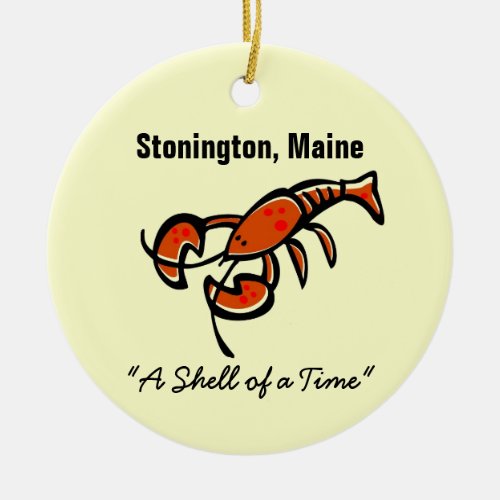 Stonington Maine Lobster Ceramic Ornament