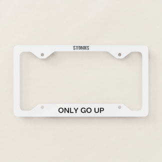 Stonks only go up license plate frame