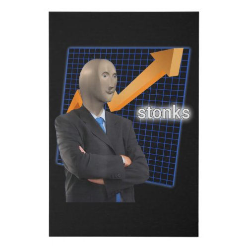 Stonks Surreal Memes Funny Stock Faux Canvas Print