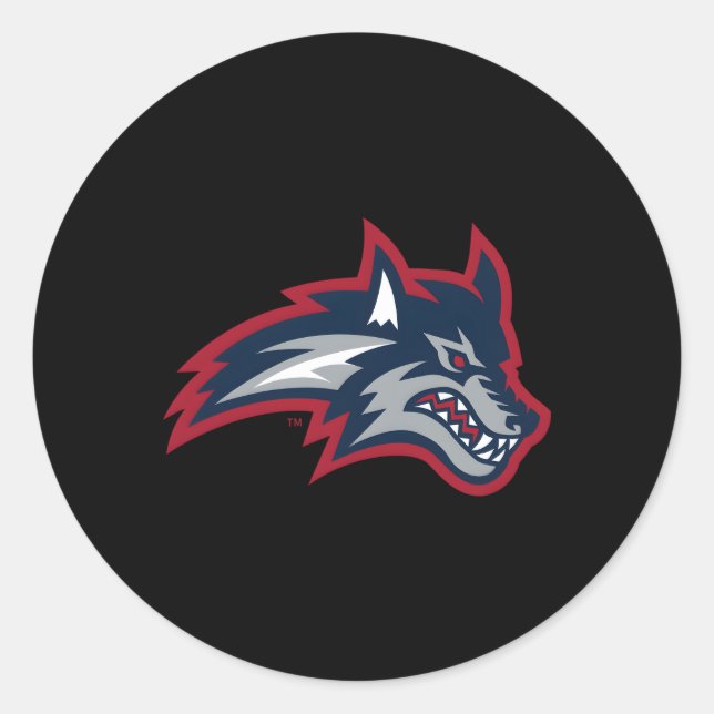 Stony Brook Seawolves Icon Classic Round Sticker (Front)