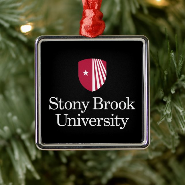 Stony Brook University | Wordmark Metal Ornament (Tree)