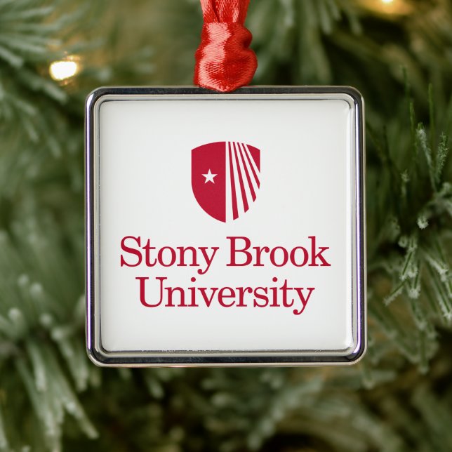 Stony Brook University | Wordmark Metal Ornament (Tree)