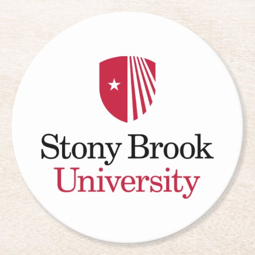 Stony Brook University  Wordmark Round Paper Coaster