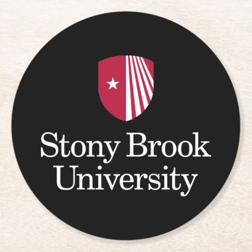 Stony Brook University  Wordmark Round Paper Coaster
