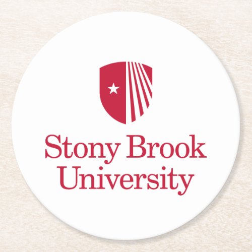 Stony Brook University  Wordmark Round Paper Coaster