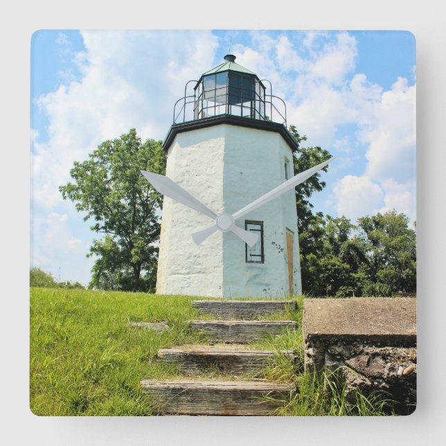 Stony Point Lighthouse, New York Square Wall Clock (Front)