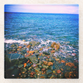 Stony shore glass coaster