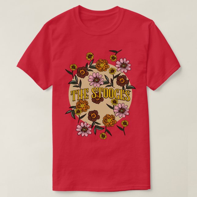 Stooges Name Personalized Flower Retro Floral 80s  T-Shirt (Design Front)
