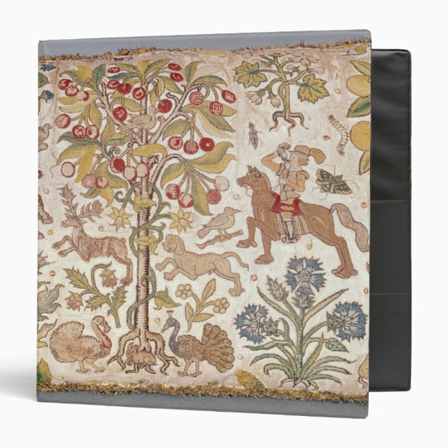 Stool cover, damask, late 16th century 3 ring binder (Front/Inside)