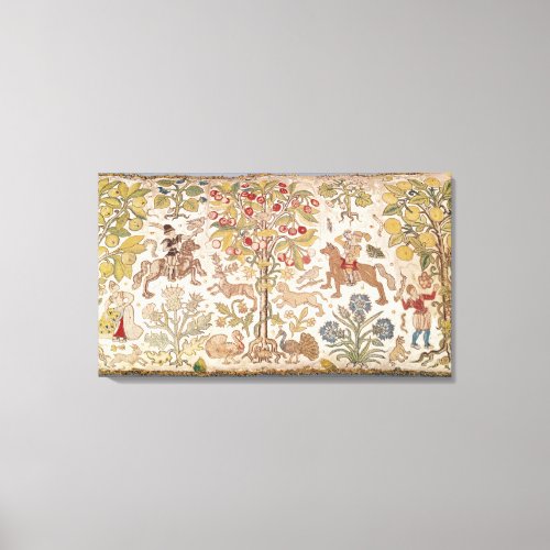 Stool cover damask late 16th century canvas print