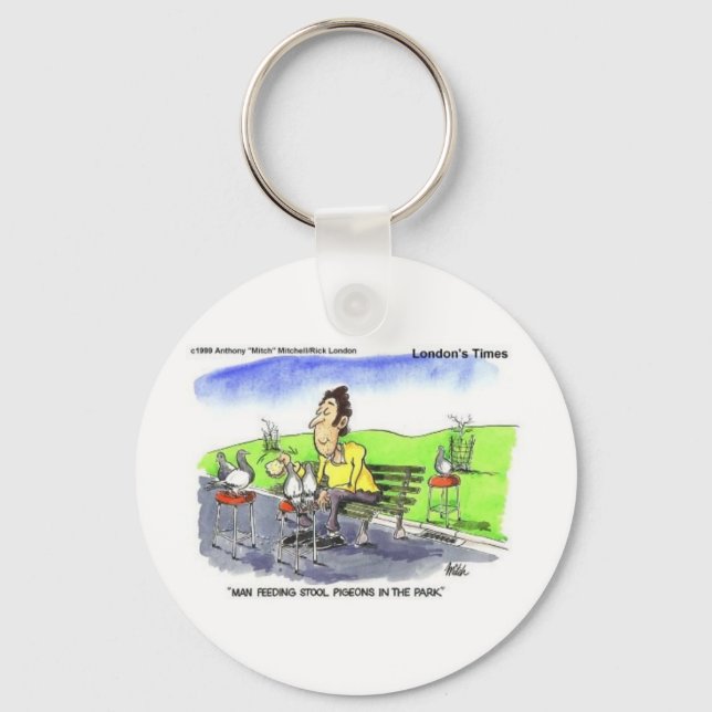 Stool Pigeons Funny Gifts Tees & Collectibles Keychain (Front)
