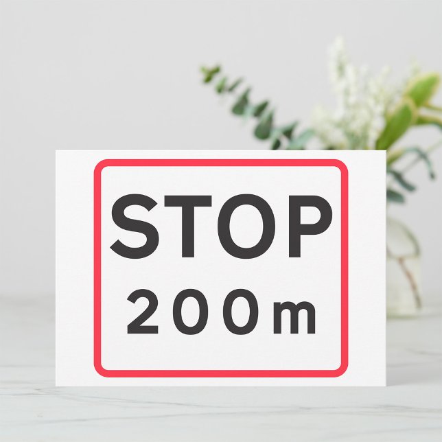 Stop 200m Road Sign Traffic Warning Safety  Invitation (Creator Uploaded)