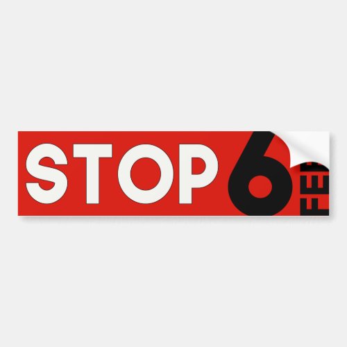 STOP 6 Feet Social Distancing Marker Bumper Sticker
