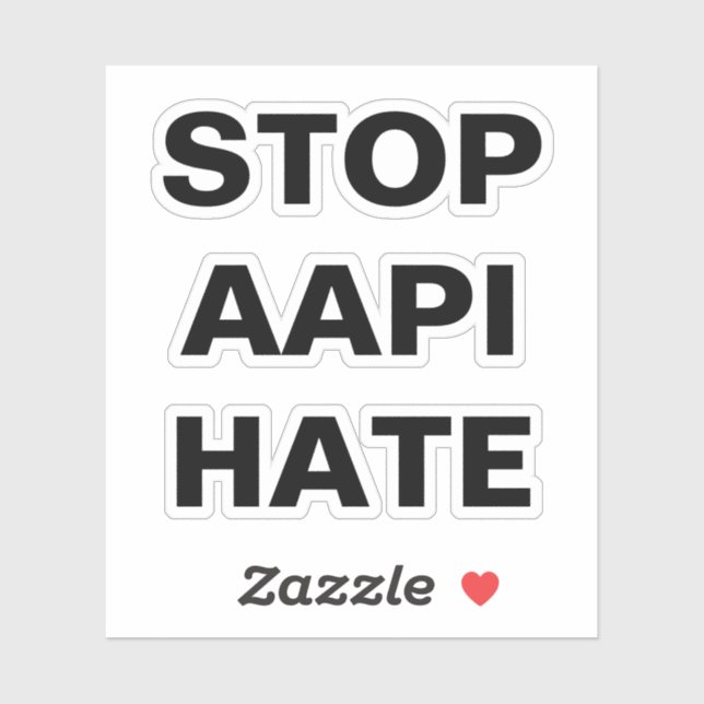 Stop AAPI Hate, black and white  Sticker (Sheet)