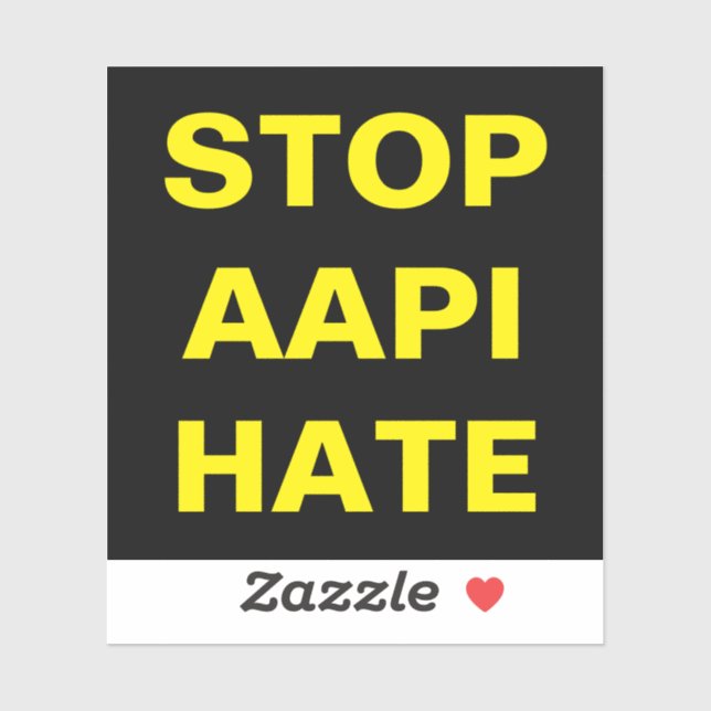 Stop AAPI Hate black and yellow  Sticker (Sheet)