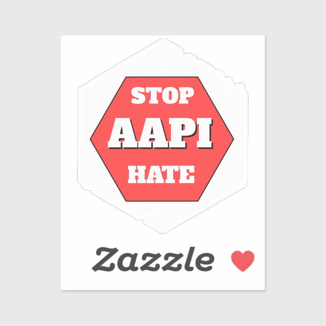 Stop AAPI Hate Rectangular Sticker (Sheet)